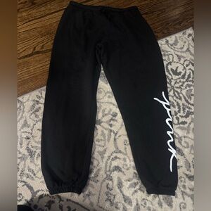 PINK Victoria's Secret Black Joggers with White Script